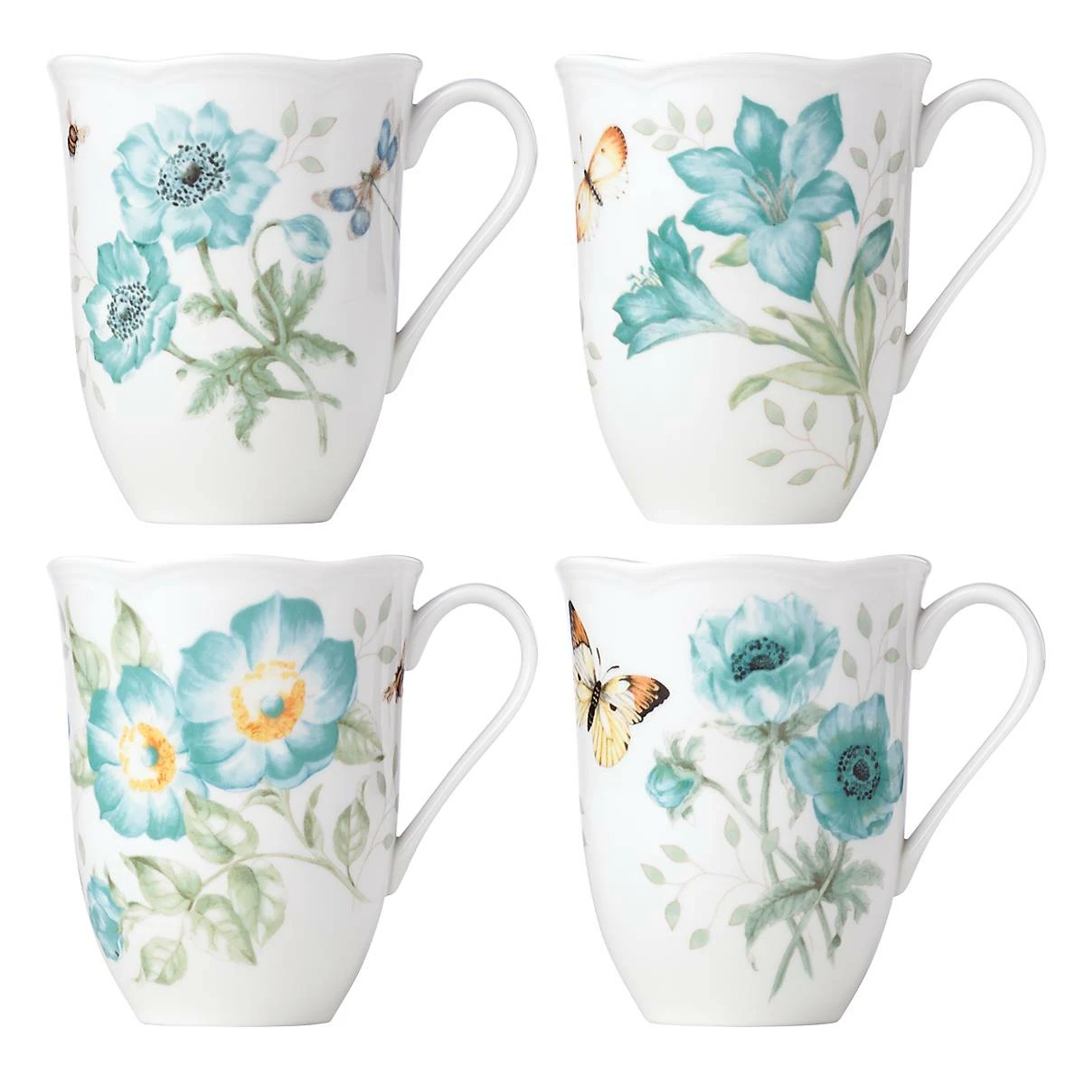 Lenox Butterfly Meadow Turquoise 4-piece Mug Set