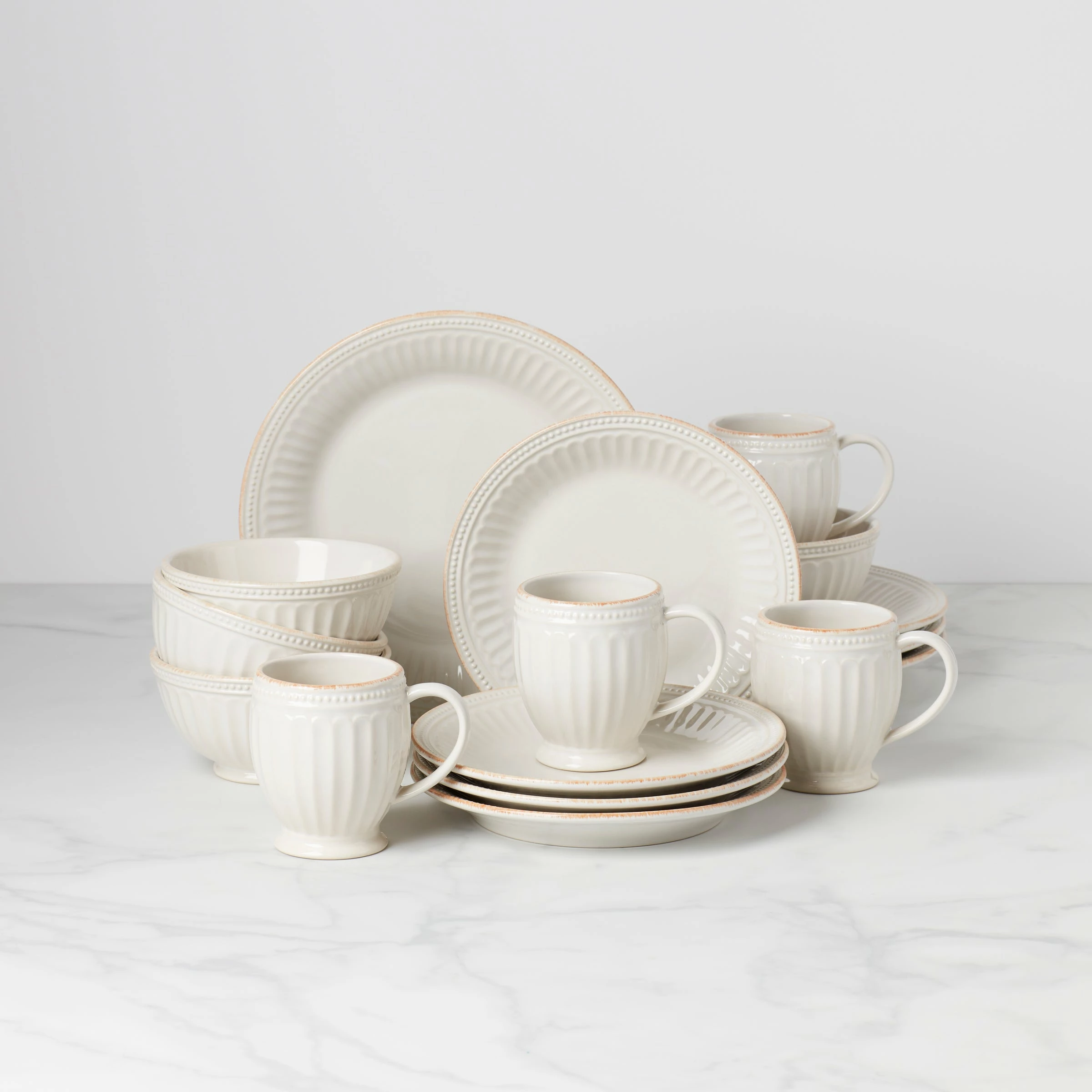 Lenox French Perle Groove 16-Piece Dinnerware Set