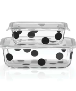 Kate Spade Kitchen Deco Dot™ 2pc Rectangular Food Storage Set