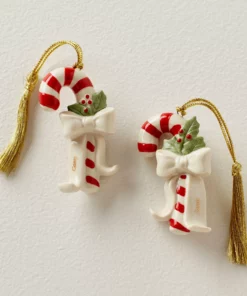 Lenox Forever Friends Candy Cane 2-Piece Ornament Set Personalized Ornaments