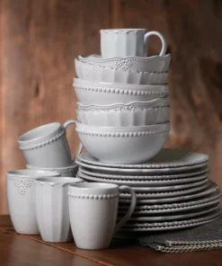 Lenox French Carved Bead 16-Piece Dinnerware Set