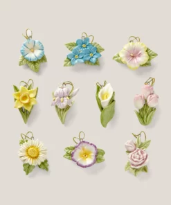 Lenox Celebrate Flowers 10-Piece Ornament & Tree Set Ornament Trees