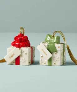 Lenox Forever Friends Presents 2 Piece Ornament Set Personalized Ornaments