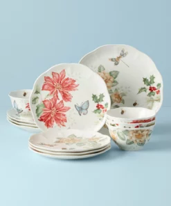 Lenox Butterfly Meadow Holiday 12-Piece Dinnerware Set
