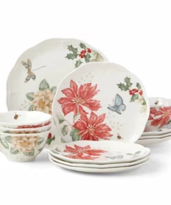 Lenox Butterfly Meadow Holiday 12-Piece Dinnerware Set