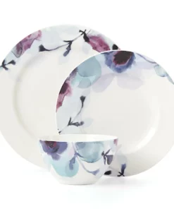 Lenox Indigo Watercolor Floral 12-Piece Dinnerware Set