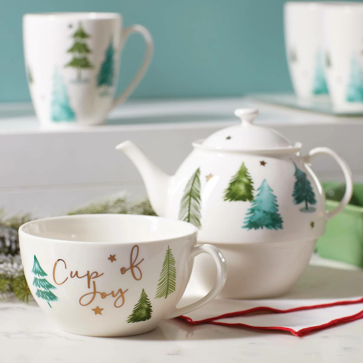 Lenox Dinnerware Balsam Lane Teapot & Cup