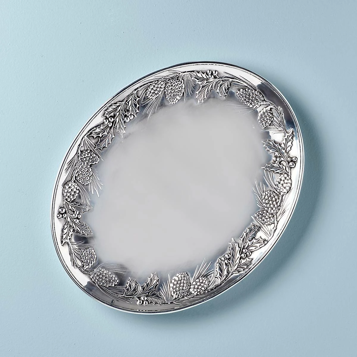 Lenox Holidayâ„¢ Metal Pinecone & Holly Platter Dinnerware