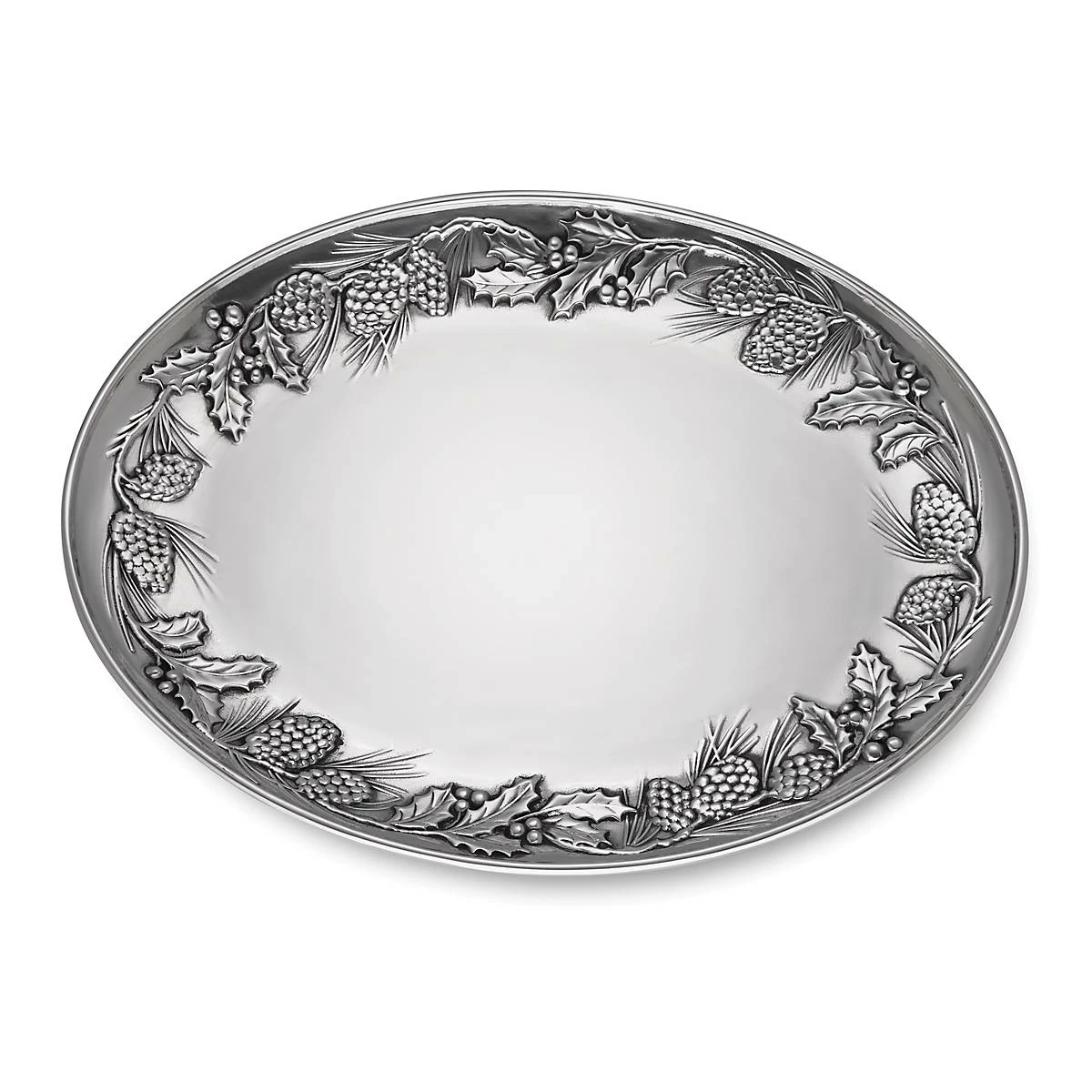 Lenox Holidayâ„¢ Metal Pinecone & Holly Platter Dinnerware