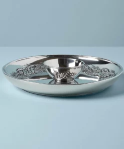 Lenox Holiday™ Metal Pinecone & Holly Chip & Dip