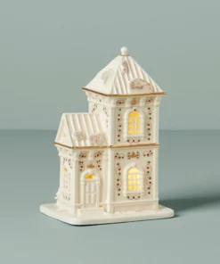 Lenox Home Décor Mistletoe Park Light-Up Library Figurine
