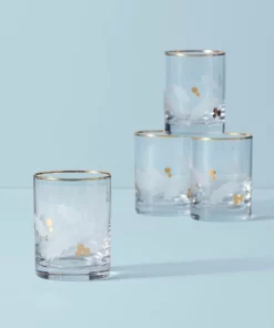 Lenox Holiday Gold 4-Piece Double Old Fashioned Set Drinkware