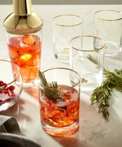 Lenox Holiday Gold 4-Piece Double Old Fashioned Set Drinkware