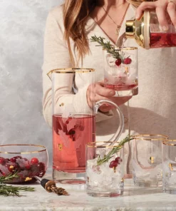 Lenox Holiday Gold 4-Piece Double Old Fashioned Set Drinkware