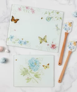 Lenox Butterfly Meadow® Small Glass Cutting Board Kitchen