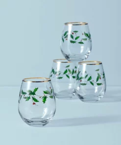 Lenox Drinkware Holiday™ 4-piece Stemless Wine Glasses