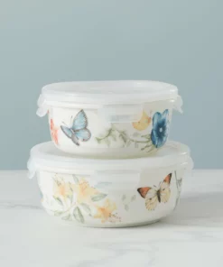 Lenox Butterfly Meadow Small Round Food Container Kitchen