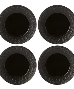 Lenox Dinnerware Chelse Muse Fleur Matte Black 4pc Accent Plate Set