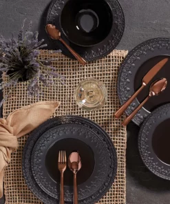 Lenox Chelse Muse Fleur Matte Black 4-Piece Bowl Set