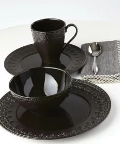 Lenox Chelse Muse Fleur Matte Black 4-Piece Bowl Set