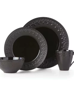 Lenox Chelse Muse Fleur Matte Black 4-Piece Bowl Set