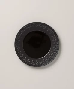 Lenox Chelse Muse Fleur Matte Black 4pc Dinner Plate Set