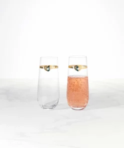 Kate Spade With Love 2-Piece Stemless Toasting Flutes
