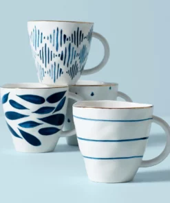 Lenox Dinnerware Blue Bay 4-Piece Dessert Mug Set