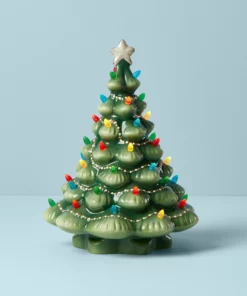 Lenox Treasured Traditions Green Light-Up Tree Figurine