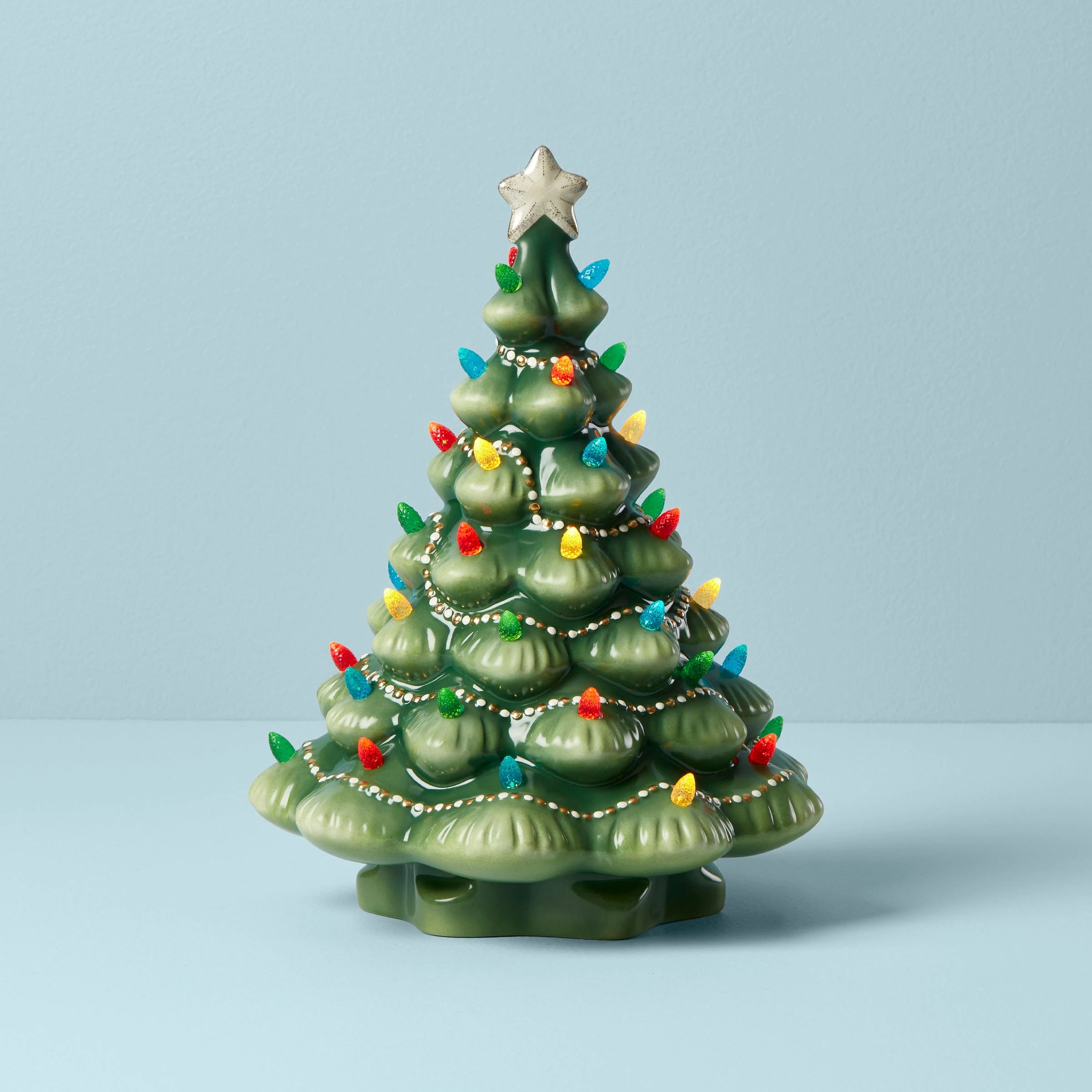 Lenox Treasured Traditions Green Light-Up Tree Figurine