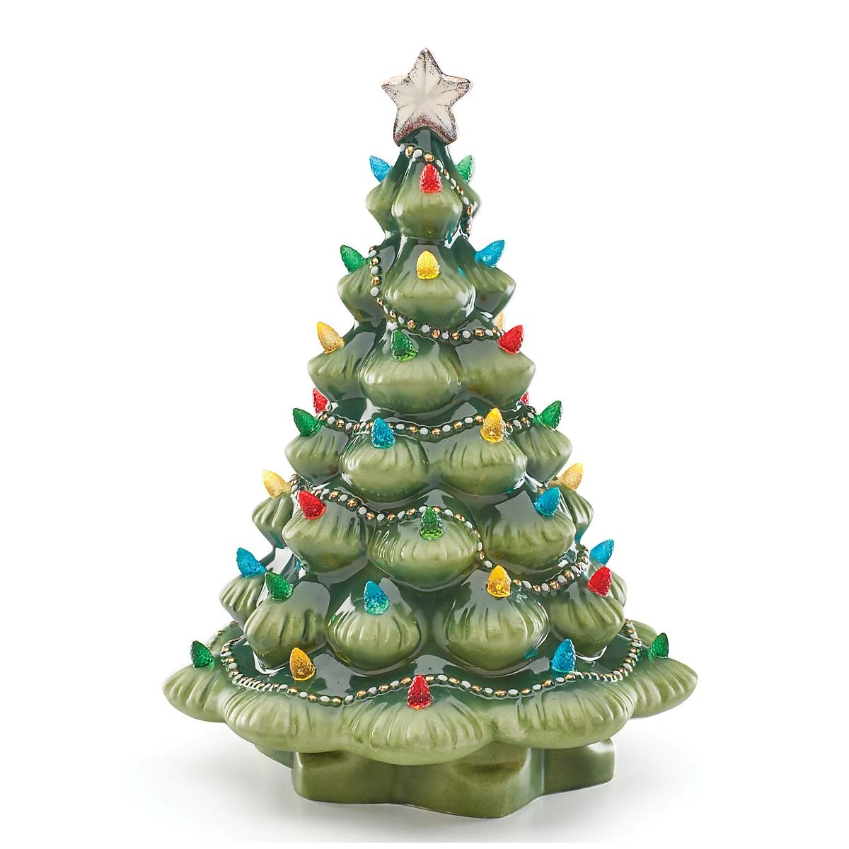 Lenox Treasured Traditions Green Light-Up Tree Figurine