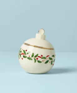 Lenox Dinnerware Holiday Ornament Candy Jar