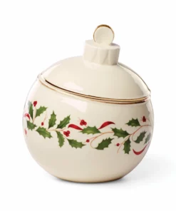 Lenox Dinnerware Holiday Ornament Candy Jar
