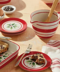 Lenox Dinnerware Holiday Handpaint Stripe Batter Bowl