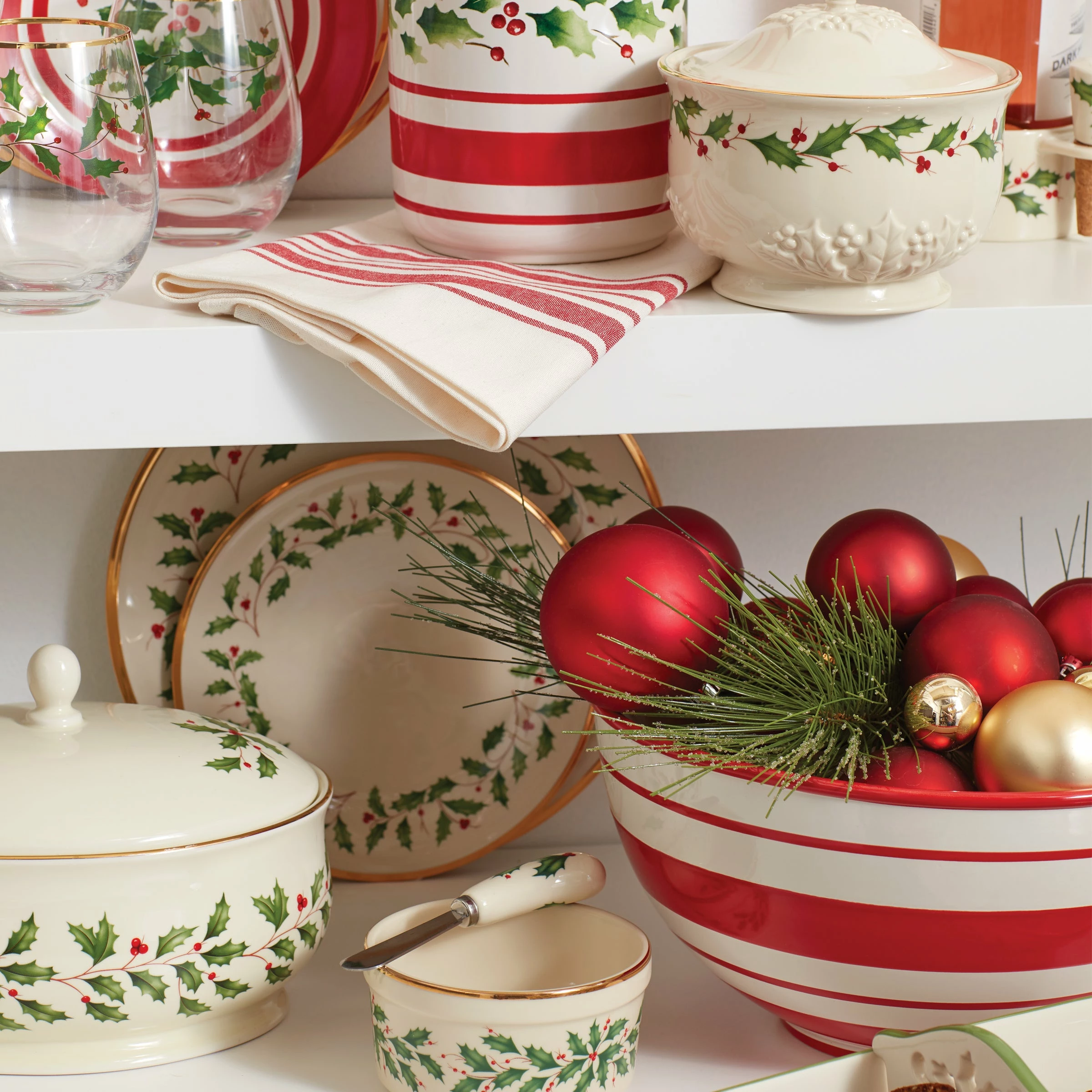 Lenox Holiday Handpaint Stripe Mixing Bowl
