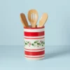 Lenox Holiday Handpaint Stripe Utensil Crock Set Dinnerware