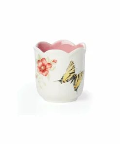 Lenox Butterfly Meadow Scalloped Pink Citrus Candle Home Décor