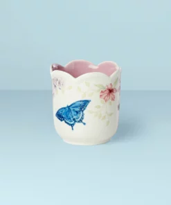 Lenox Butterfly Meadow Scalloped Lilac Linen Candle Home Décor