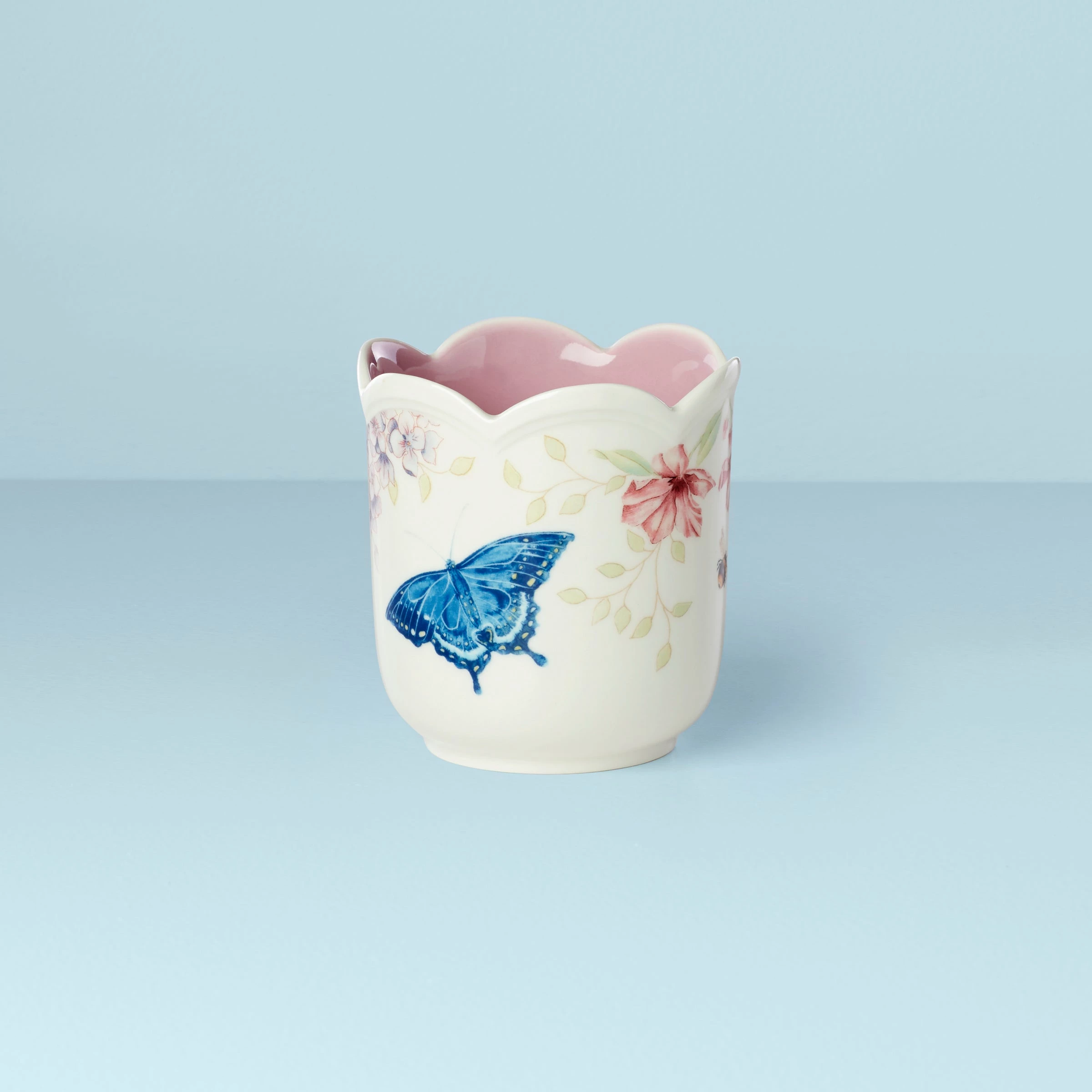 Lenox Butterfly Meadow Scalloped Lilac Linen Candle Home Décor