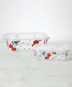 Kate Spade Vintage Cherry Dot 2-Piece Rectangular Storage Set Kitchen