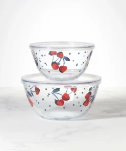 Kate Spade Vintage Cherry Dot 2-Piece Round Storage Set