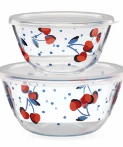 Kate Spade Vintage Cherry Dot 2-Piece Round Storage Set
