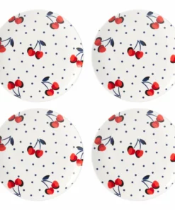 Kate Spade Vintage Cherry Dot 4-Piece Accent Plate Set Dinnerware