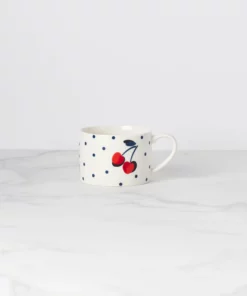 Kate Spade Dinnerware Vintage Cherry Dot Weekend Mug