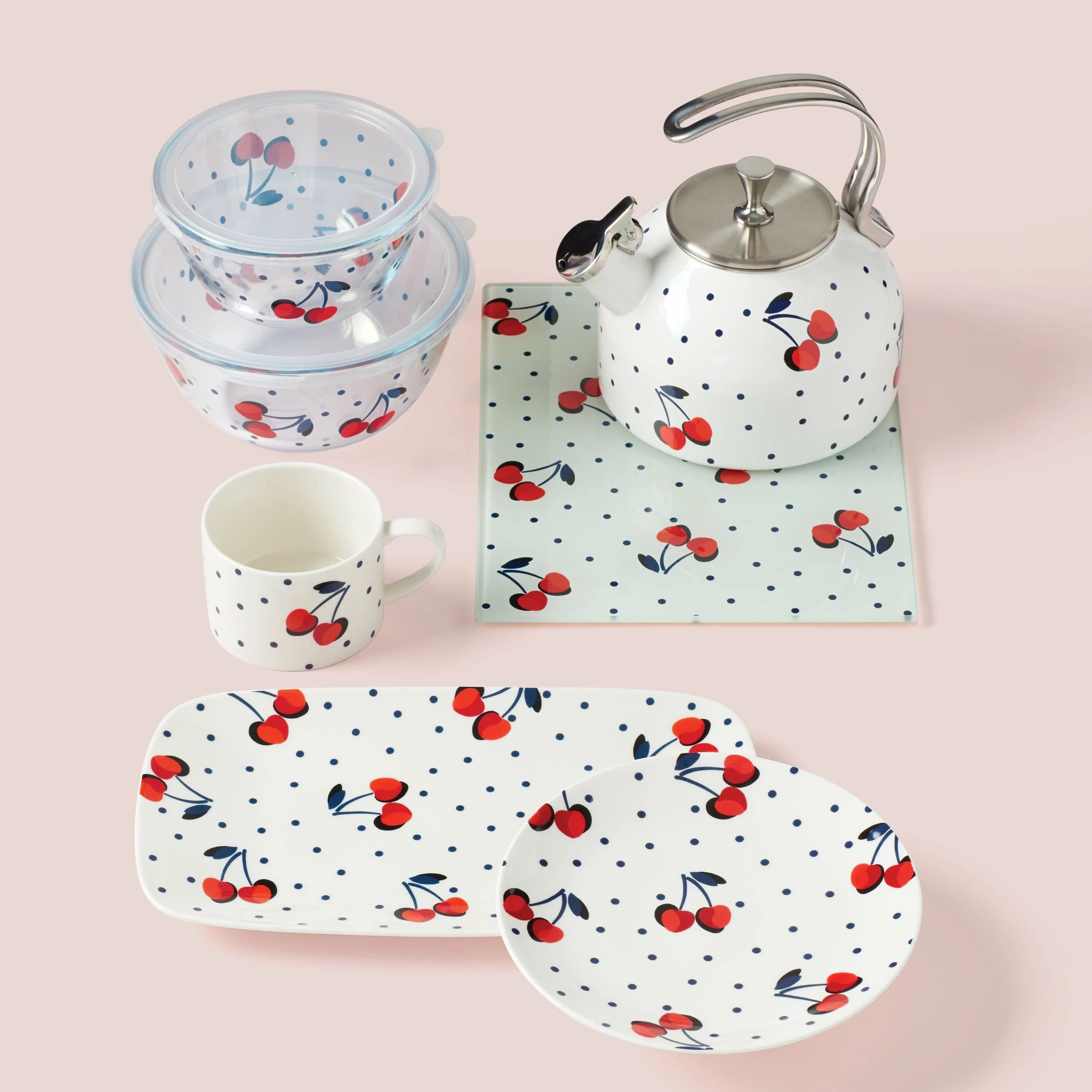 Kate Spade Dinnerware Vintage Cherry Dot Weekend Mug