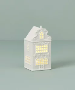 Lenox Light-Up Garland-Decorated House Figurine Décor