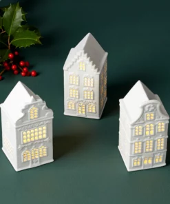 Lenox Light-Up Garland-Decorated House Figurine Décor