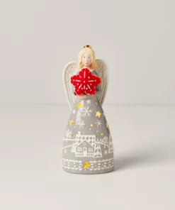 Lenox Home Décor Festive Folk Light-Up Angel Figurine