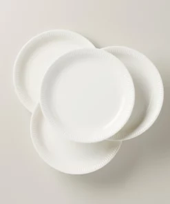 Lenox Profile White Porcelain 4-Piece Dinner Plate Set Dinnerware