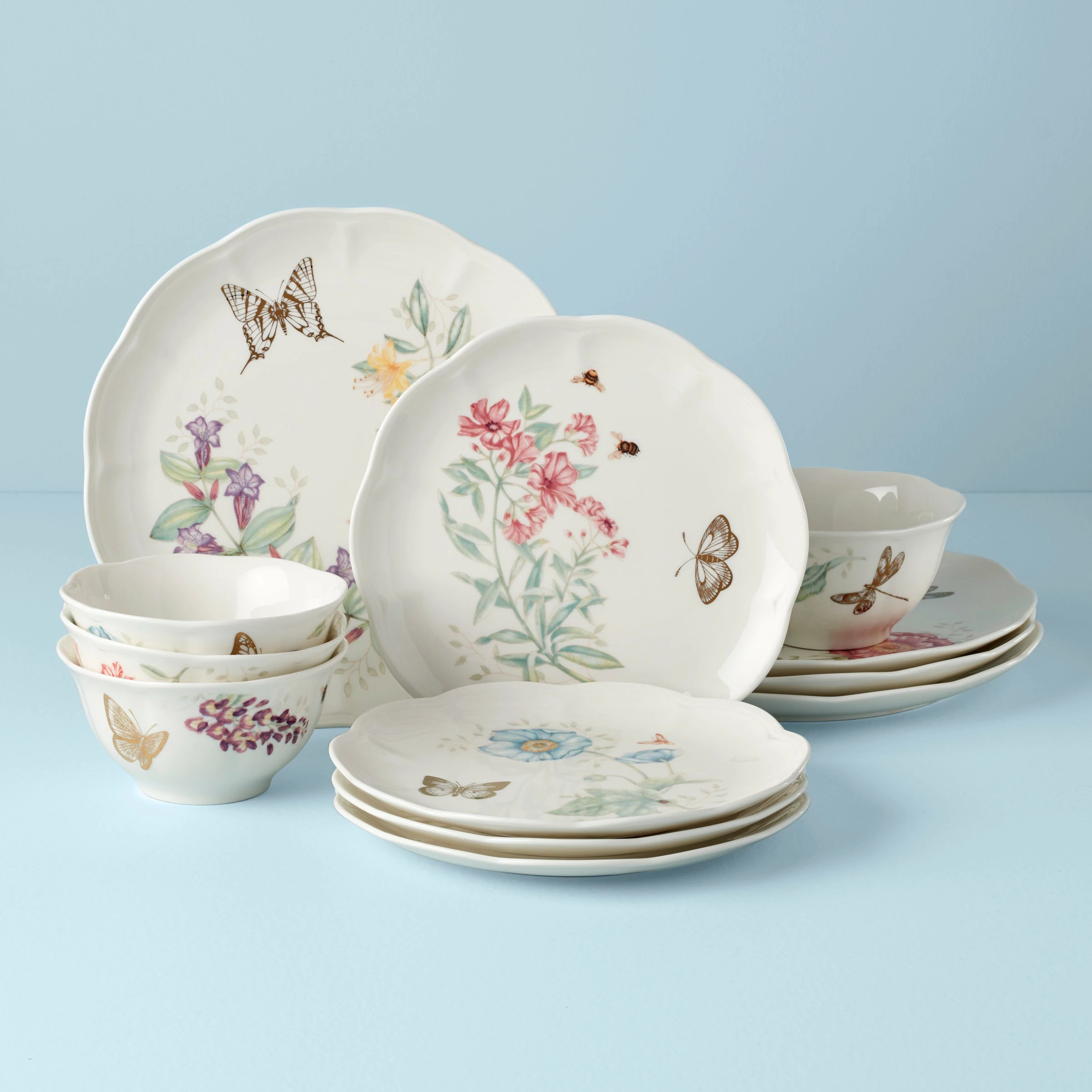 Lenox Butterfly Meadow Gold Accent Plate Dinnerware